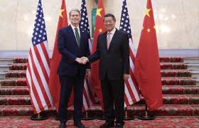 Menkeu AS Scott Bessent dan Waperdam China He Lifeng