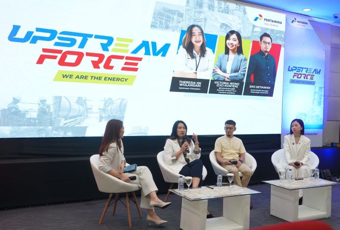 Para narasumber dalam kegiatan UPSTREAM FORCE 2025, di Universitas Pertamina

