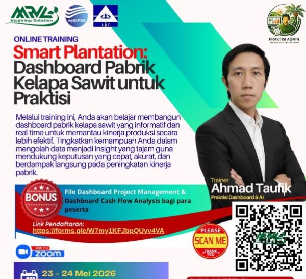 Smart Plantation: Dashboard Pabrik Kelapa Sawit Berbasis Excel untuk Praktisi