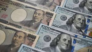 Ilustrasi mata uang Yen dan Dolar
