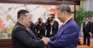 Pemimpin Korut Kim Jong Un bertemu Presiden China Xi Jinping