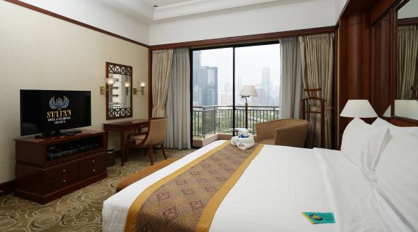 Kamar Hotel Sultan di kawasan Gelora Bung Karno (GBK) Senayan