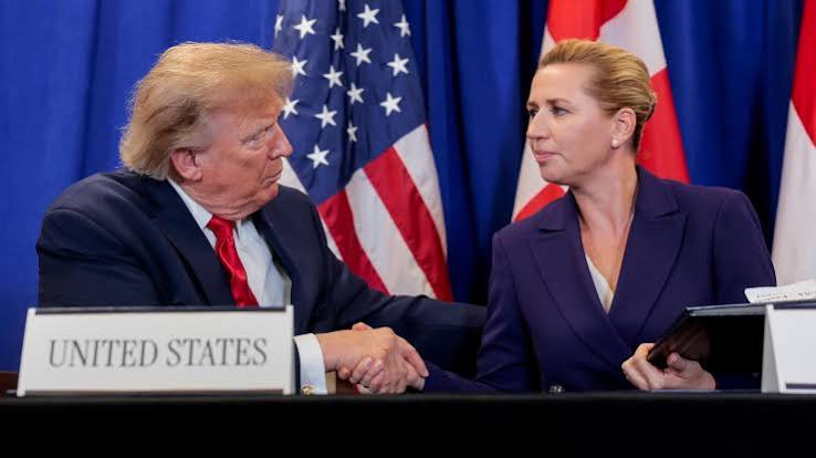 Presiden Trump dengan PM Denmark Mette Frederiksen