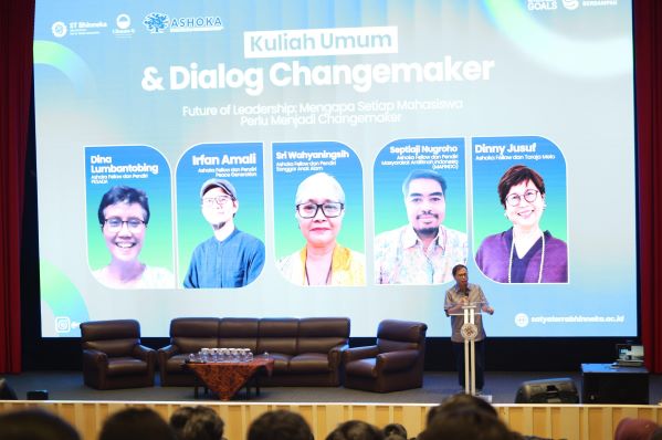 Kuliah Umum dan Dialog Changemaker bertajuk “Future of Leadership: Mengapa Setiap Mahasiswa Perlu Menjadi Changemaker” pada Senin (19/10/2026) di Universitas Satya Terra Bhinneka