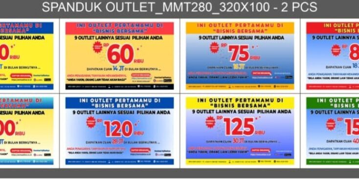Spanduk yang nantinya ditempatkan pada outlet para pelaku UMKM
