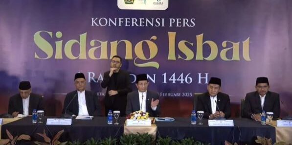 Sidang Isbat 1 Syawal 1446 H Kementerian Agama (Kemenag) tahun 2025 lalu. (Foto: dok Kemenag)