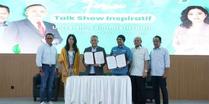 Direktur Utama PTPN IV PalmCo Jatmiko Krisna Santosa dalam talkshow inspirasi Green Harmony Forum