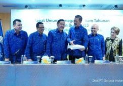 PT Garuda Indonesia (Persero) Tbk di Kantor Pusat Garuda Indonesia, melangsungkan RUPST Tahun Buku 2023
