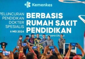 Presiden Joko Widodo meluncurkan Program Pendidikan Dokter Spesialis (PPDS) Berbasis Rumah Sakit Pendidikan (hospital based) pada Senin (6/5/2024) di RSAB Harapan Kita, Jakarta