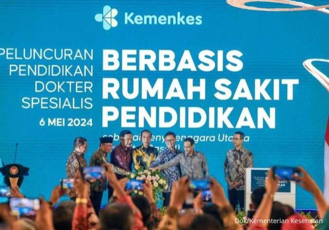 Presiden Joko Widodo meluncurkan Program Pendidikan Dokter Spesialis (PPDS) Berbasis Rumah Sakit Pendidikan (hospital based) pada Senin (6/5/2024) di RSAB Harapan Kita, Jakarta