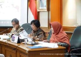 Menteri LHK, Siti Nurbaya memberikan arahan pada Rapat Koordinasi Teknis Karhutla