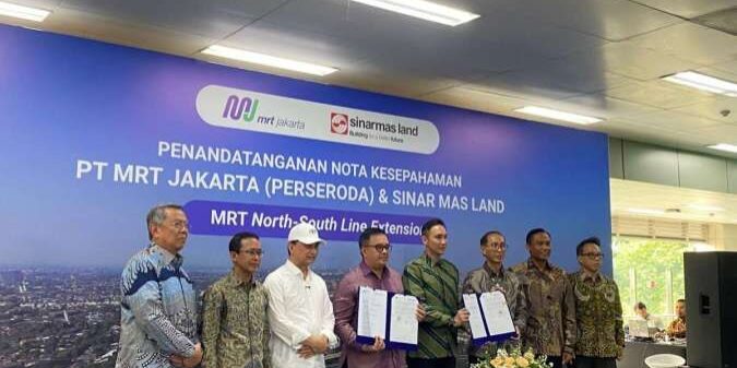 PT MRT Jakarta (Perseroda) bersama PT Bumi Serpong Damai Tbk (BSDE) Sinar Mas Land melakukan penandatanganan nota kesepahaman atau Memorandum of Understanding (MoU)

