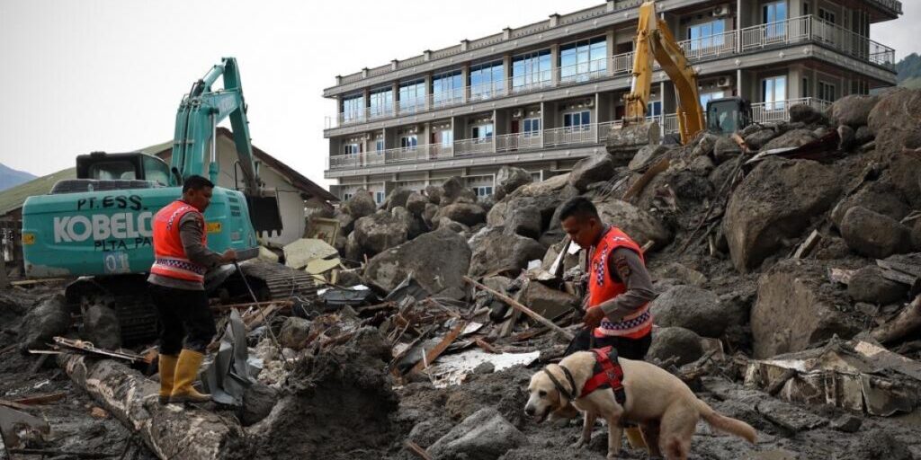 Anjing Pelacak Dikerahkan Bantu Operasi SAR Banjir Bandang Humbahas (Foto: dok BNPB)

