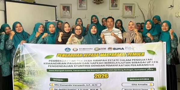 Para Dosen ST Bhinneka saat melaksanakan Program PMP 2026 di Desa Rampah Estate, Sei Bamban, Serdang Bedagai Sumut
