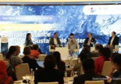 World Water Forum ke-10 diselenggarakan di Bali International Convention Centre, Nusa Dua, Bali, menggelar sesi panel bertajuk 'Blended Finance for Global Sustainable Water'.

