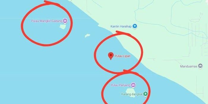 Empat pulau sebelumnya masuk wilayah pemerintahan Aceh Singkil kini masuk wilayah Sumatera Utara berdasarkan Keputusan Kementerian Dalam Negeri. (Foto: Google Maps)



