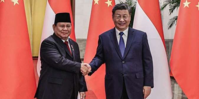 Presiden Indonesia Subianto bertemu Presiden China Xi Jinping, di Beijing. (Foto: Instagram @presidenrepublikindonesia)