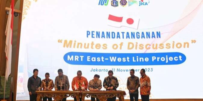 Indonesia dan JICA Tandatangani Risalah Pembahasan Penilaian Proyek Pembangunan MRT Koridor Timur – Barat Fase 1 Tahap 1