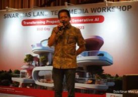 Dony Martadisata Managing Director President Office Sinar Mas Land memberikan sambutan dalam acara Tech Media Workshop
