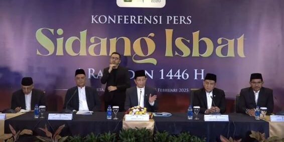 Konfrensi pers sidang isbat untuk menentukan awal Ramadhan 2025. (Foto: dok kementerian agama)