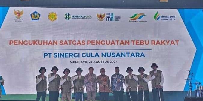 Holding Perkebunan Nusantara PTPN III gelar peluncuran Program Penguatan Tebu Rakyat melalui PT Sinergi GulaNusantara (SGN) untuk mendukung target swasembada gula konsumsi pada tahun 2028