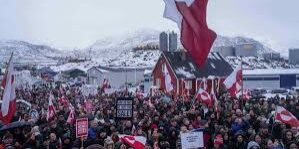 Aksi Protes di depan Konsulat AS di Nuuk,Greenland