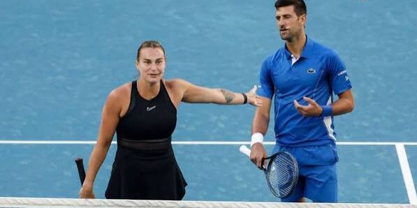 Aryna Sabalenka dengan Novak Djokovic