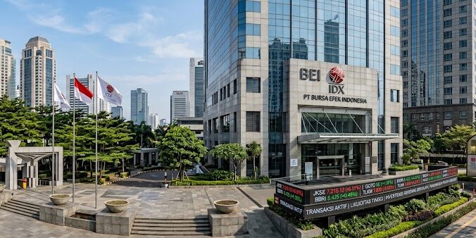 Ilustrasi Gedung Bursa Efek Indonesia (BEI) di Jakarta.