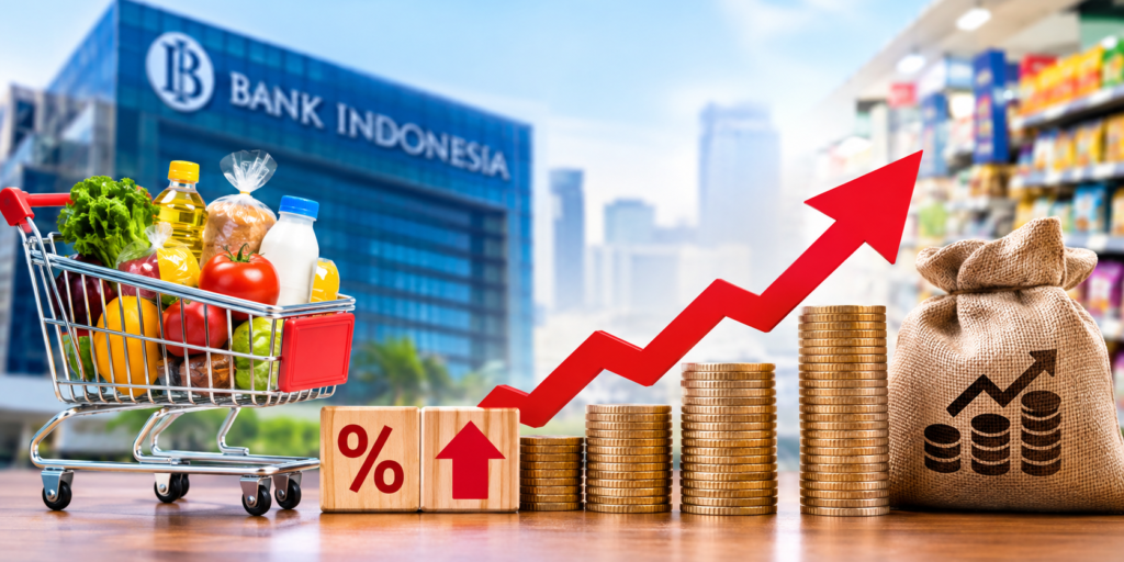 Ilustrasi kenaikan ekspektasi harga dan tekanan inflasi, di tengah pertumbuhan penjualan eceran yang masih terjaga.