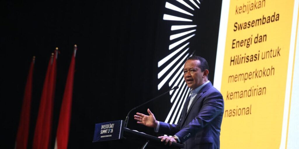 Menteri Koordinator Bidang Hilirisasi dan Transisi Energi Bahlil Lahadalia

