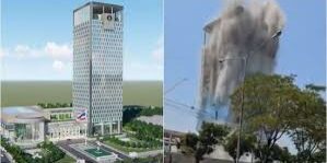 Bangunan setengah jadi yang runtuh di Bangkok akibat gempa