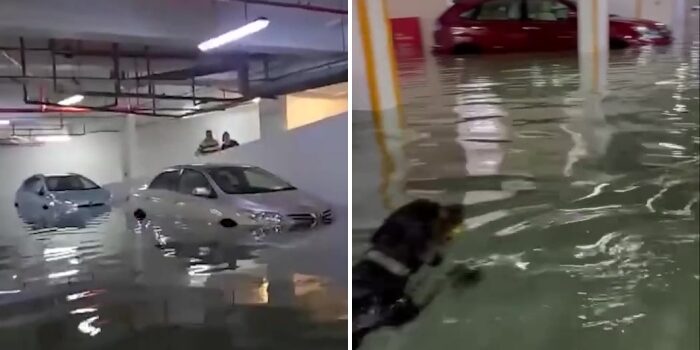 Banjir Di Parkiran Condo Balmoral Crescent - Singapura