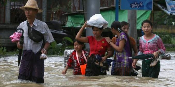Banjir Monsun yang parah di Myanmar