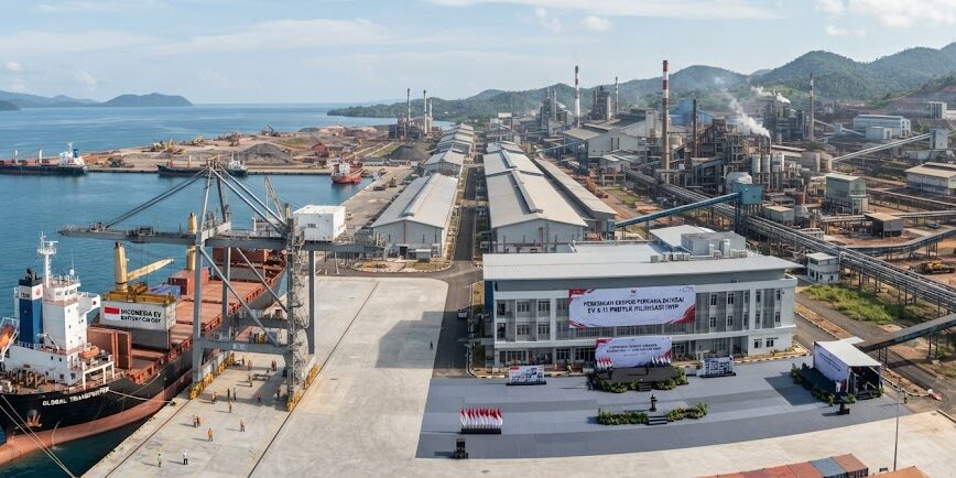 Ilustrasi Peresmian ekspor perdana baterai EV dan proyek hilirisasi di kawasan industri IWIP, Halmahera Tengah.