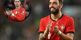 Bruno Fernandes dengan Cristiano Ronaldo