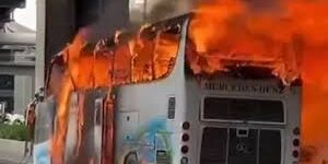 Bus Sekolah terbakar di Thailand