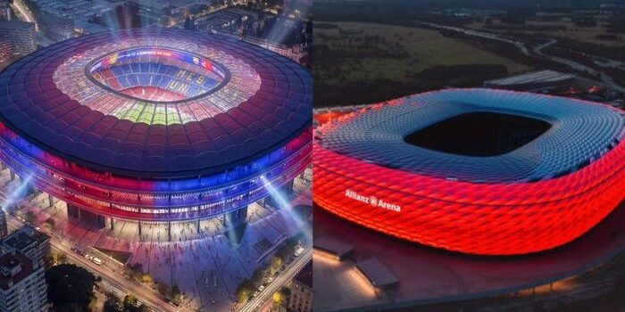 Stadion Camp Nou Barcelona  & Allianz Arena Munich 