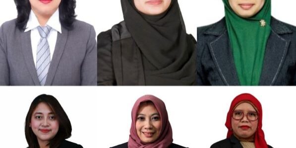 Pada baris atas dari kiri ke kanan yaitu Dr. Dumex Sutra Pasaribu, Dr. Nonni Soraya Sambudi, dan Dr. Nila T. Berghuis, S.Si., M.Si., sedangkan pada baris bawah dari kiri ke kanan adalah Assoc. Prof. Dr. Eng. Ir. Mega Mutiara Sari, S.T., M.Si., CSDS., CSRS., Dr. Ir. Farah Mulyasari, S.T., M.Sc., dan Eka Puspitawati, Ph.D