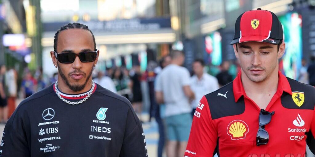 Charles Leclerc bersama Lewis Hamilton