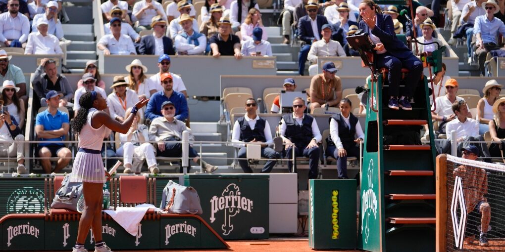 Coco Gauff berdebat dengan Umpire