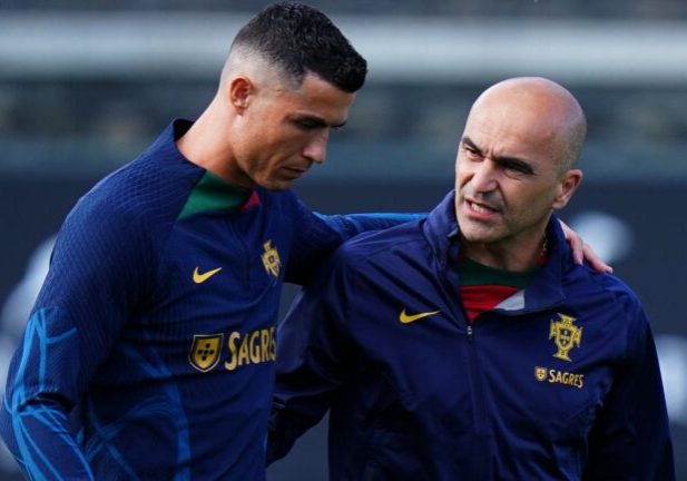 Cristiano Ronaldo bersama Roberto Martinez