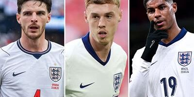 Declan Rice, Cole Palmer dan Marcus Rashford