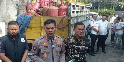 digerebek polisi karena dijadikan tempat pengoplos LPG 3 Kg