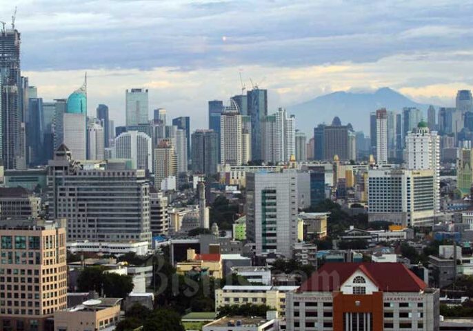 Pemandangan gedung bertingkat di Jakarta.

