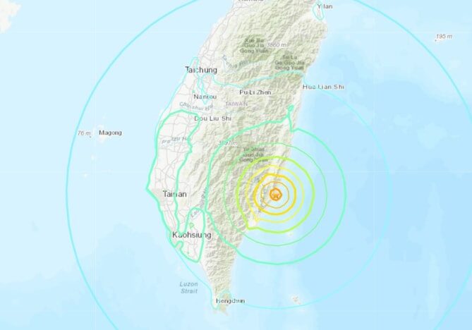 Egindo Gempa Kuat Melanda Lepas Pantai Timur Taiwan