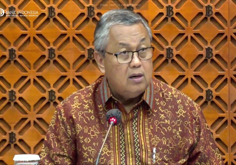 Gubernur Bank Indonesia (BI) Perry Warjiyo mengumumkan hasil Rapat Dewan Gubernur (RDG) periode 21/22 Juni 2023.

