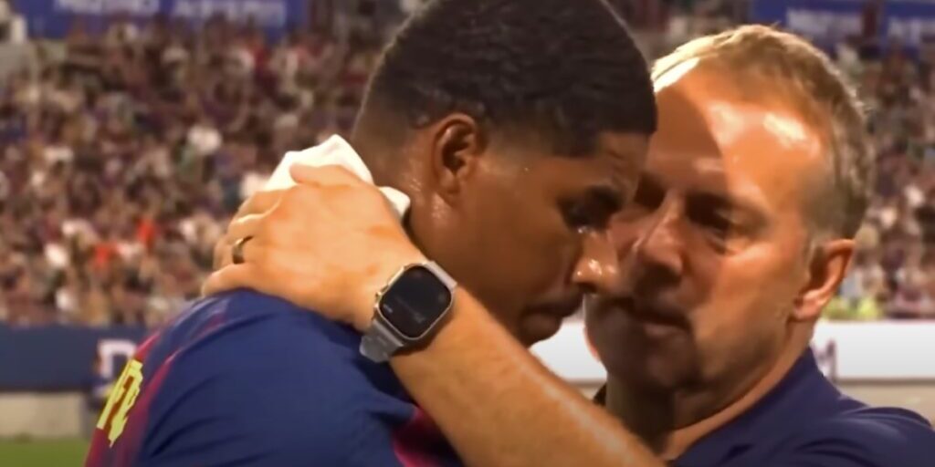 Hansi Flick dengan Marcus Rashford