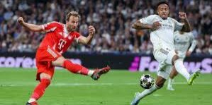 Harry Kane cetak gol ke gawang Real Madrid