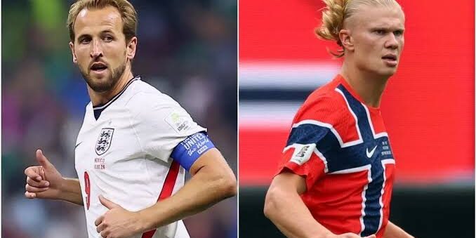 Harry Kane dengan Erling Haaland