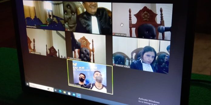 persidangan yang digelar secara virtual (online) di ruang Cakra 2 PN Medan